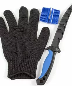 Fladen Filet Knife 15cm Set With Knife Sharpener And Glove